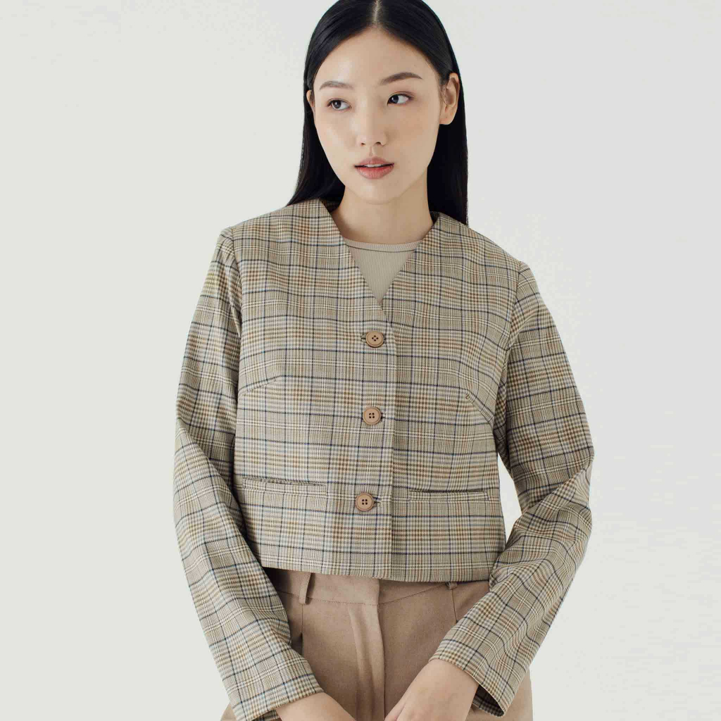 BLZR.ID เสื้อครอปผู้หญิง MOON TAN BLAZER