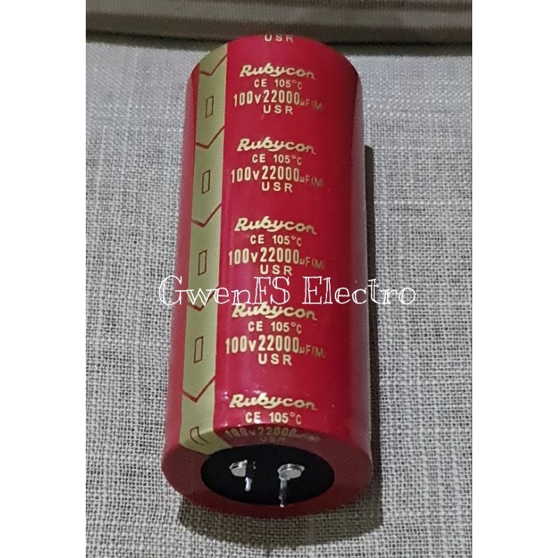 ต่อ 1 ชิ้น ELCO RUBYCON RED 22000UF 100V ELKO RUBICON 22000 UF ELCO 100 V USR RED EDITION