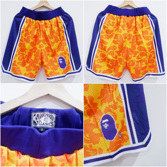 กางเกงสีเหลือง BAPE x LAKERS นําเข้า