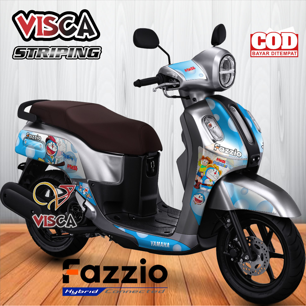 สติ๊กเกอร์ Yamaha Fazzio Doraemon Striping