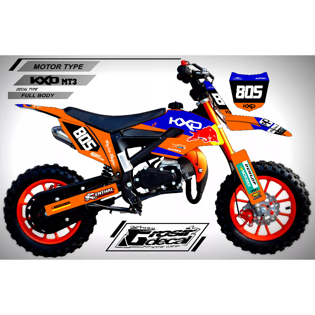 สติ๊กเกอร์รูปลอก Mini Trail KXD 50cc MT3 เต็มตัวฟรีที่กําหนดเอง