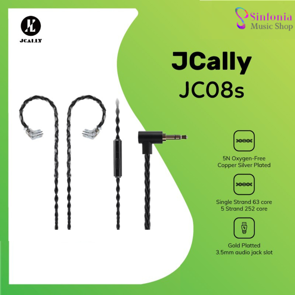JCALLY JC08S 8 สายถักทองแดงพร้อมไมโครโฟน