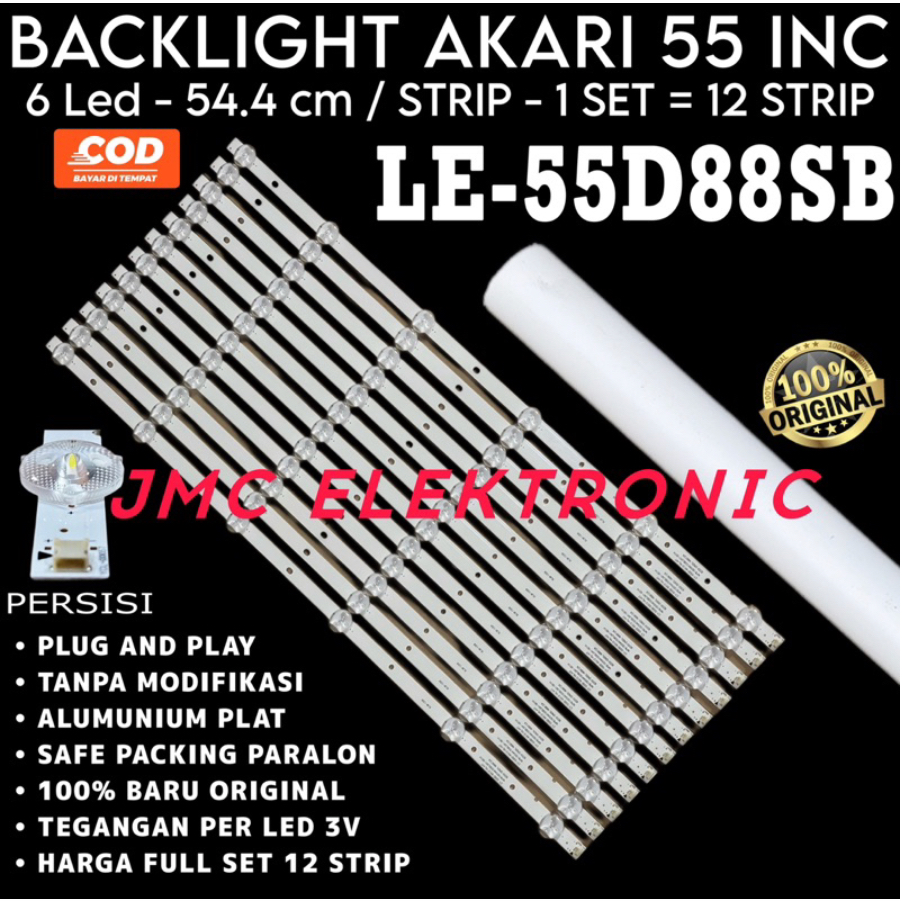 AKARI 55 นิ้ว LED TV BACKLIGHT LE-55D88SB LE55D88SB 55D88SB 55D88 BL 55IN 6K 3V