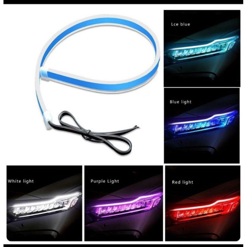 FLEXIBLE SLIM 30 ซม. DUSK WELLSOME RUNNING สีเหลือง LED DRL ไฟ 2 โหมด UNIVERSAL รถ MOTORCYCLE 12 VOL
