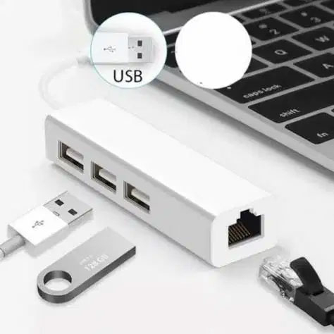 ภายนอก USB to LAN Ethernet อะแดปเตอร์การ์ดเครือข่าย 3 พอร์ต Hub Hup - Ethernet Network Adapter Len ส