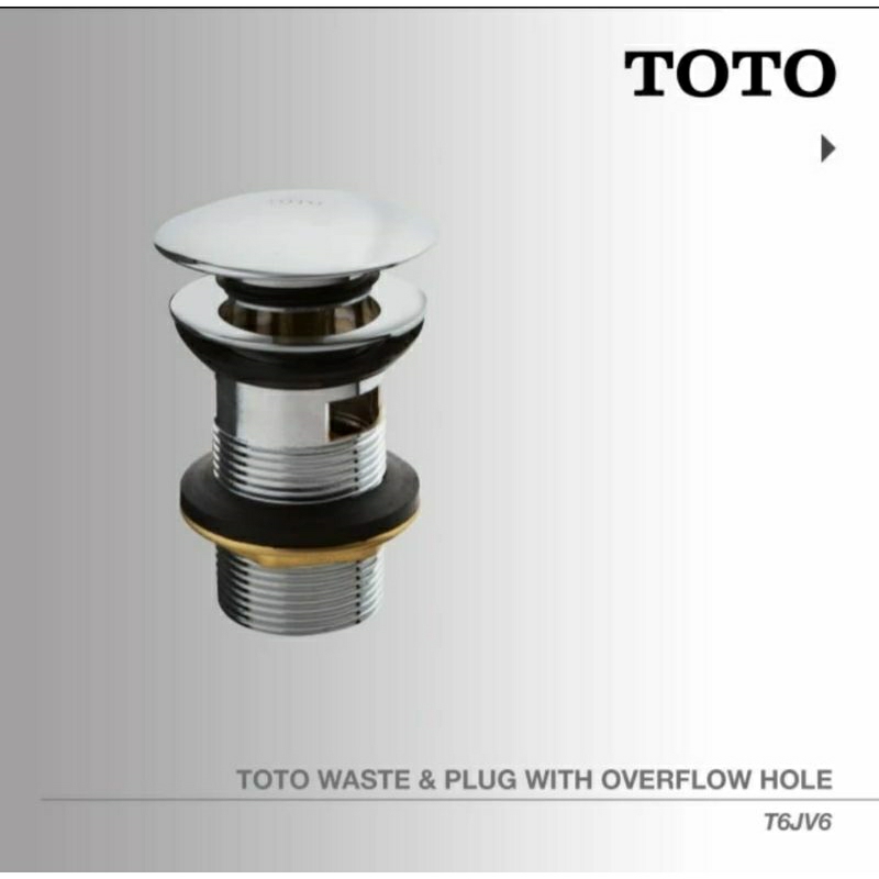 Toto T6JV6 ONE PUSH-POP UP WASTE W/ OVERFLOW HOLE