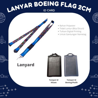 Boeing Flag ของแท้ ที่แขวนบัตรประจําตัว บัตรประจําตัว ป้องกันการซีดจาง 2 ซม. 2 ช่อง