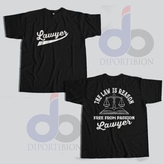 เสื้อยืดแขนสั้น พิมพ์ลายคําคมทนายความ THE LAW IS REASON