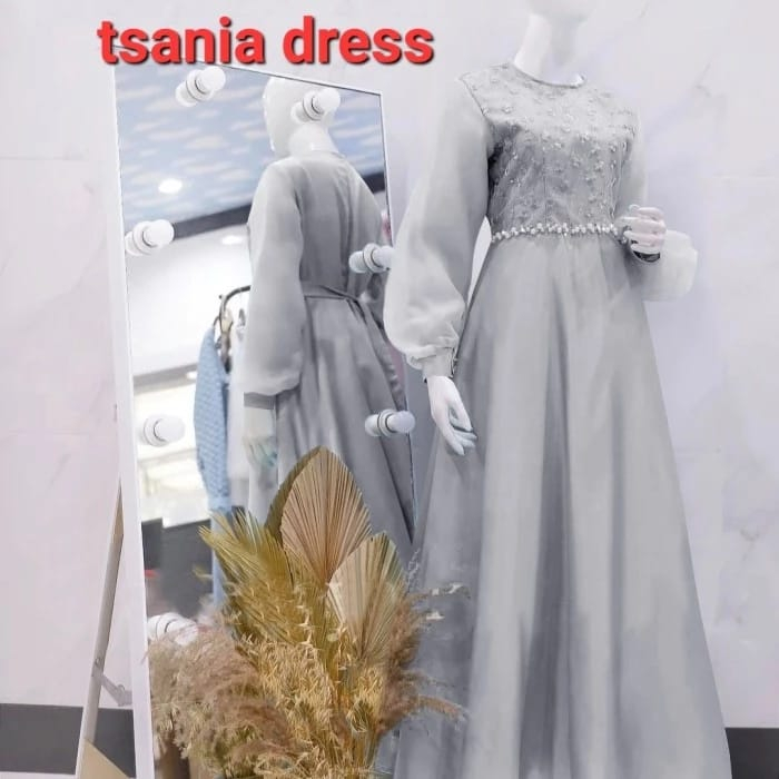 ใหม่ล่าสุด TSANIA BROKEN DRESS GAMIS TILE PEARL COMBI ORGANZA / GAMIS / PARTY MAXIDRESS / GRADUATION GAMIS / FORMAL GAMIS