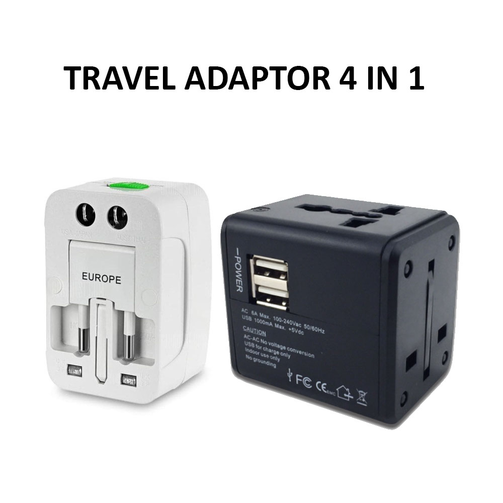 Universal Travel Adapter บังคับ Hajj และ Umarh อุปกรณ์ Global Travel Adapter Universal 2 USB / NON U