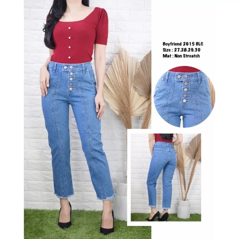 Boyfriend Jeans Rawis - Boyfriend Rawis Tulang BF Jeans (ขนาด 27-30)