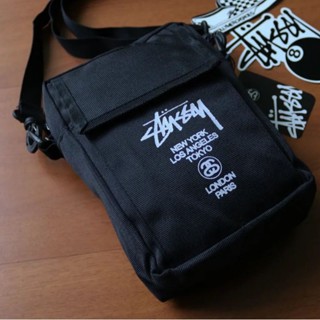 STUSSY กระเป๋าสะพายข้าง สีดํา