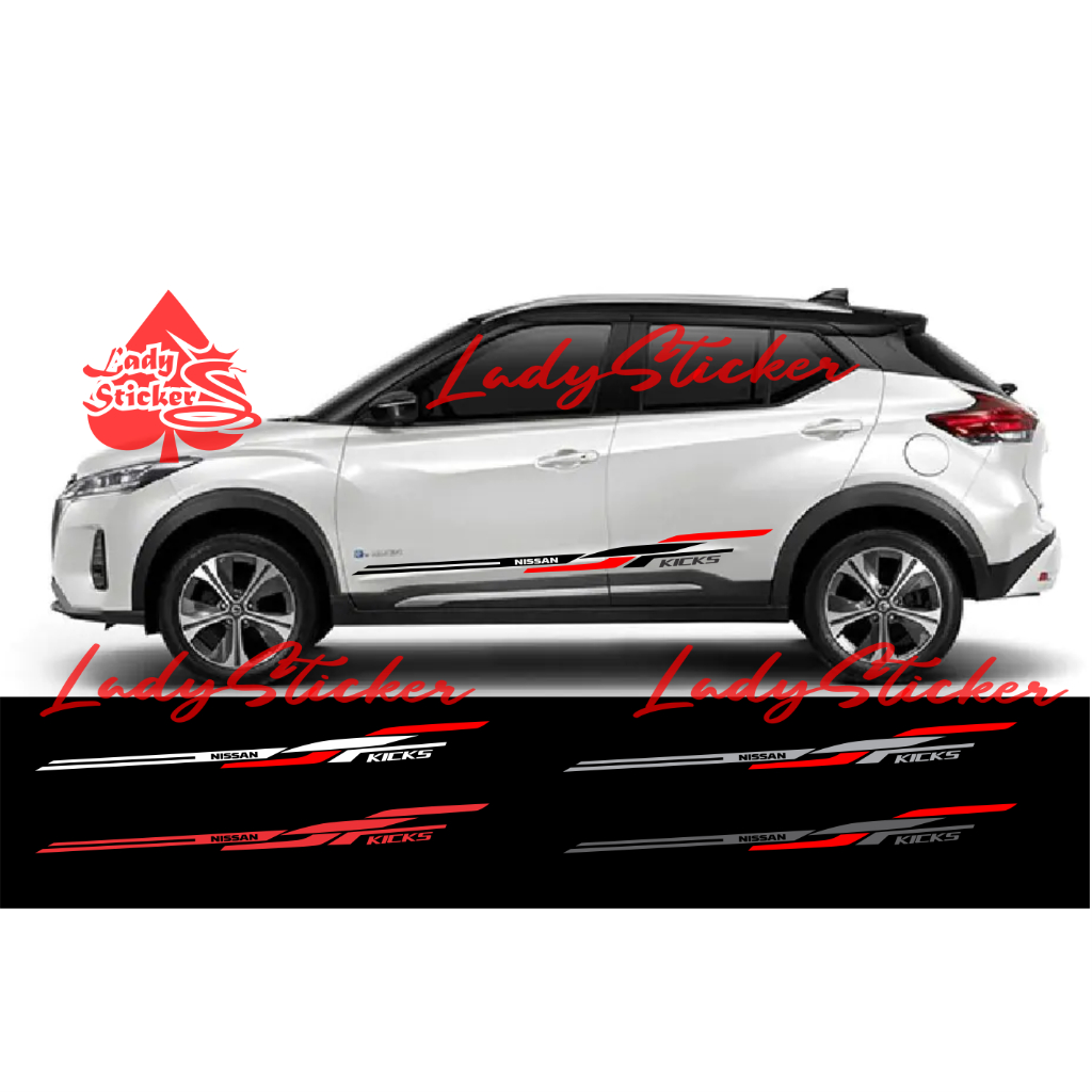 (LADY) CUTTING STICKER สติ๊กเกอร์ KICKS LIST NISSAN KICKS รถ SIDE BODY