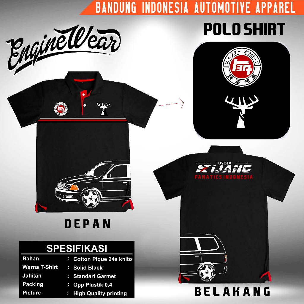 เสื้อโปโล kijang kaspul เสื้อผ้าเสื้อยืด toyota kijang ksl