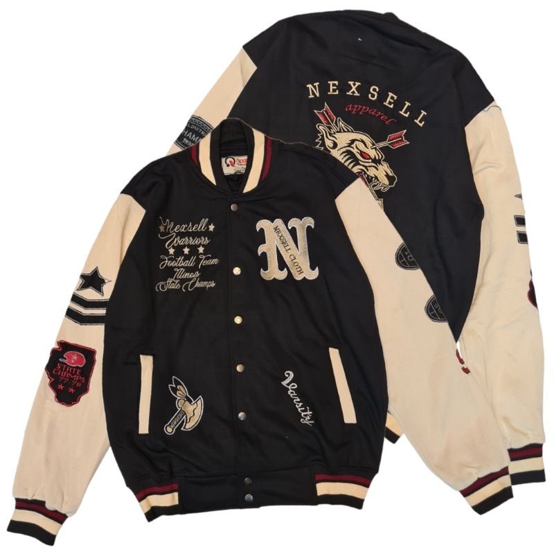 VARSITY FULL EMBROIDERY//BASEBALL JACKET//VARSITY DISTRO// EMBROIDERED FLEECE JACKET