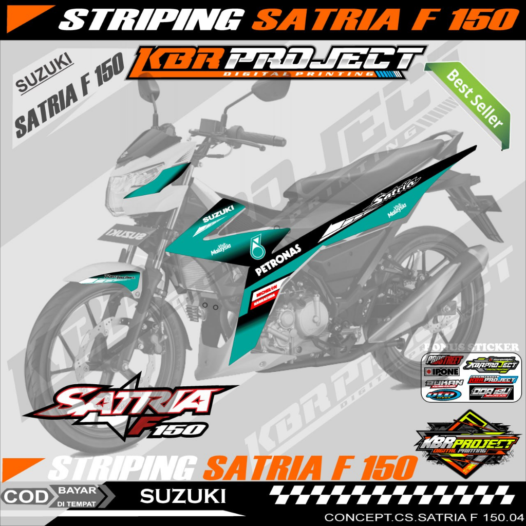 SATRIA F 150 PREMIUM MOTORCYCLE STRIPING STICKERS PREMIUM COOL VARIATION LINES SATRIA F 150 SUZUKI M