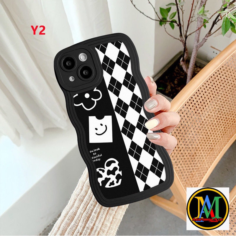 M022 SOFT CASE CUTE WAVE CHESS DIAMOND OPPO A5S A7 A11K A12 A3S A1K A15 A15S A16 A16S A16K A16E A17 