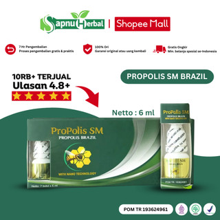 Propolis SM Brazil Asli 100% Original Dari Ekstrak Propolis Brazilian With Nano Technology - Obat Herbal Propolis SM Brazil Isi 6 ML Multikhasiat - Obat Tetes Herbal Multikhasiat yang Terbukti Ampuh Membantu, dengan Efek yang Tidak Selalu Sama