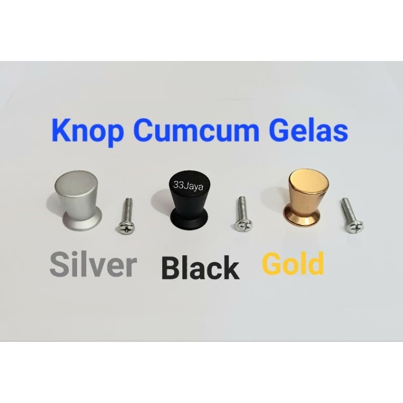 ลูกบิดมือจับกระจกสีดํา BB Silver Gold