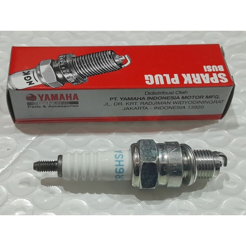 NGK CR6HSA YAMAHA MIO J M3 INJECTION SPARK PLUG PART CODE 94700-00372 เดิม