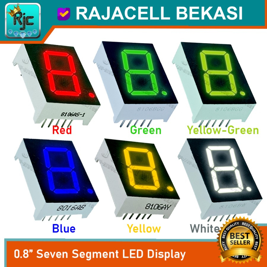 0.8" Seven Segment Display 1 หลัก 7 ส่วน 0.8 นิ้ว LED Digital Tube