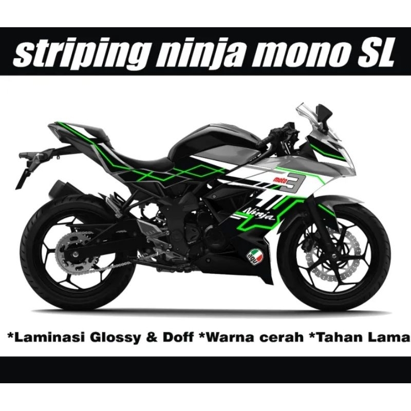 Ninja 250 SL MONO STRIPING / KAWASAKI NINJA 250SL MONO DECAL STICKER / NINJA MONO SL VARIATION LIST 