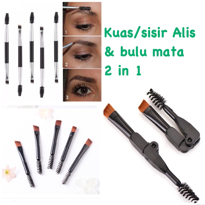 แปรงเขียนคิ้ว MATA Henna 2 IN 1 SPOOLIE แปรงเขียนคิ้วเอียงขนาดเล็ก