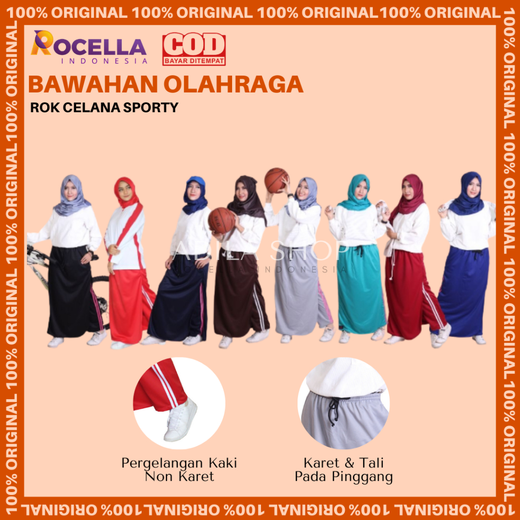 จัดส่งฟรี - Rocella Sporty/Sports/Running/Jogging/Muslimah/Running/Rocella Sporty Skirt Pants