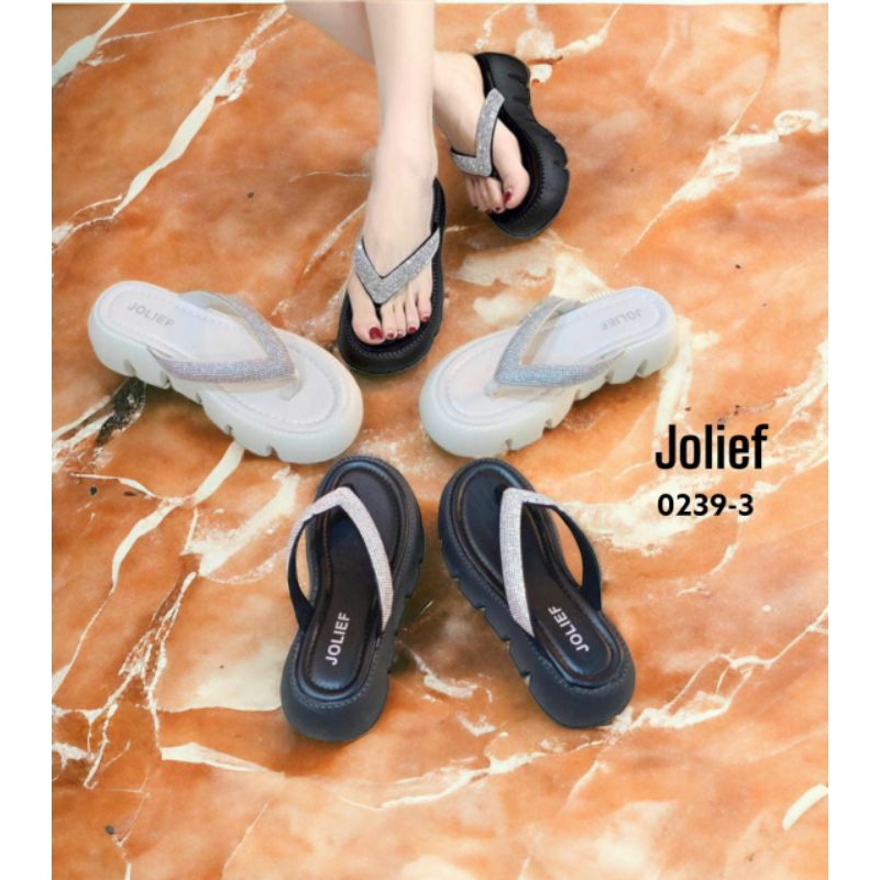 JOLIEF 0329-3 รองเท้าแตะ WEDGES สําหรับผู้หญิงนําเข้า