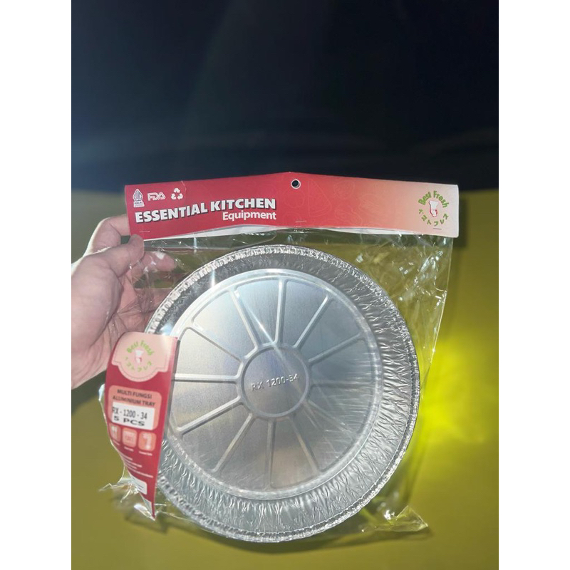 ถ้วยอลูมิเนียมฟอยล์กลม Rx1200/ถาดอลูมิเนียมฟอยล์ Rx 1200 ไม่มีฝาปิด @10 ชิ้น (น้ําหนัก: 150gr)