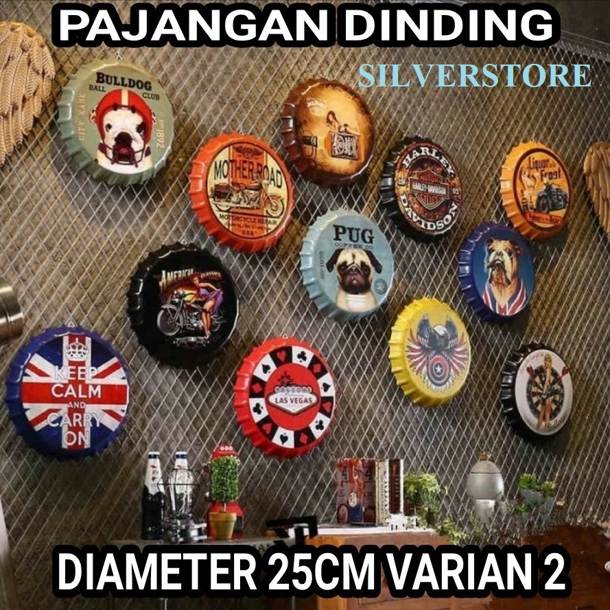 25 ซม.WALL DISPLAY BOTTLE CAP HOME CAFE RETRO BOTTLE CAP D25