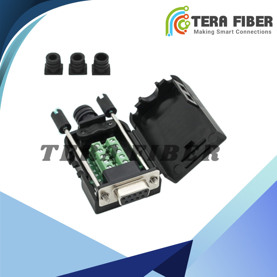 DB9 Breakout Connector to สายไฟ RS232 D-SUB อนุกรมหญิง