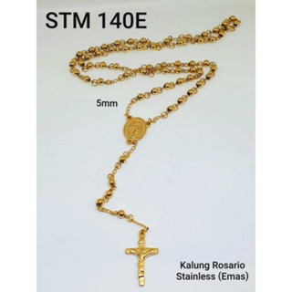 สร้อยคอไทเทเนียม สีทอง 5 มม.