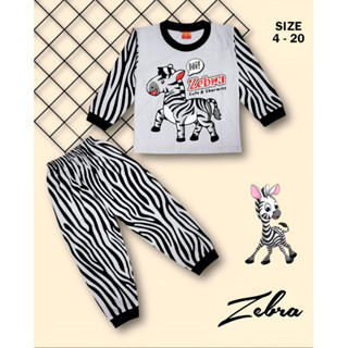 Zebra ชุดเสื้อผ้า ลายม้าลาย รูปภาพสัตว์ สําหรับเด็กผู้ชาย และเด็กผู้หญิง อายุ 1-10 ปี