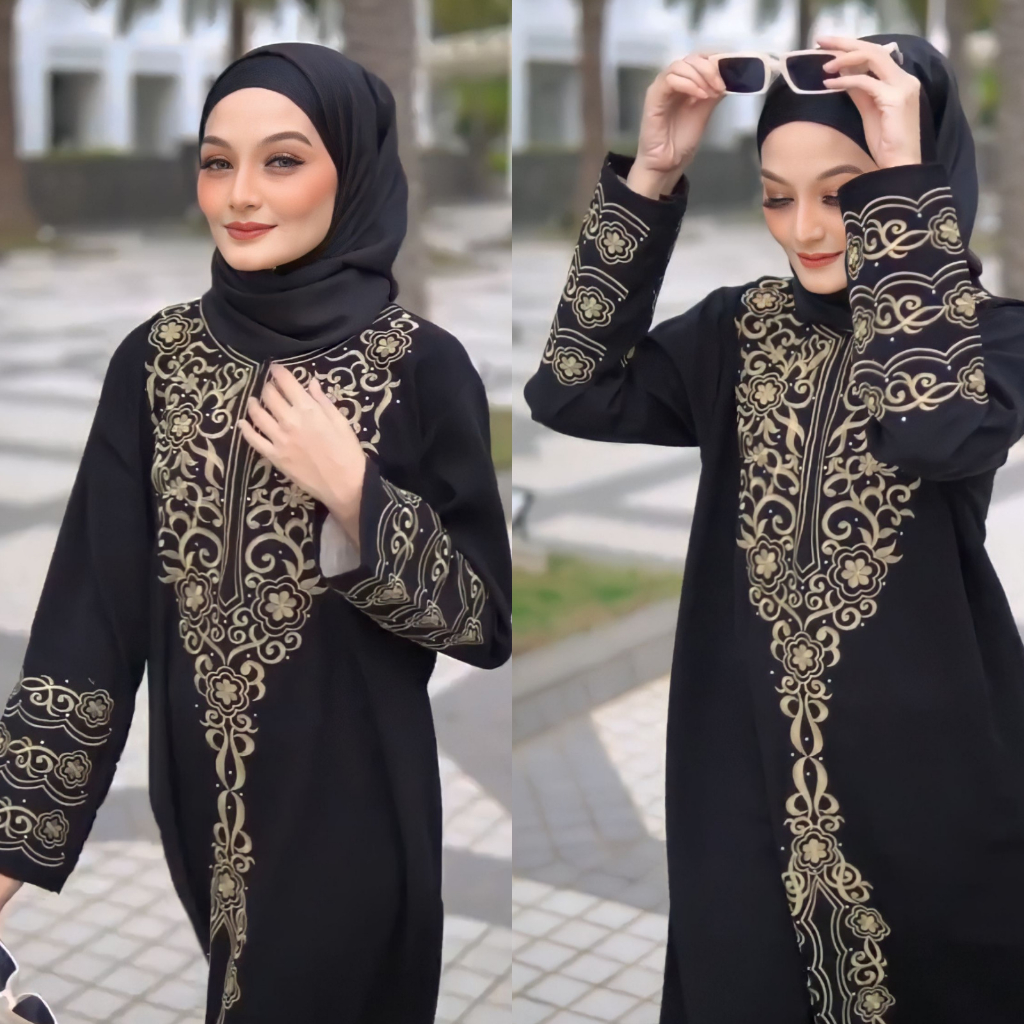 ลดกระหน่ําราคาถูก promo ปัก abaya - sudden promo - แฟชั่นมุสลิม - jumbo xxl syari abaya - gamis
