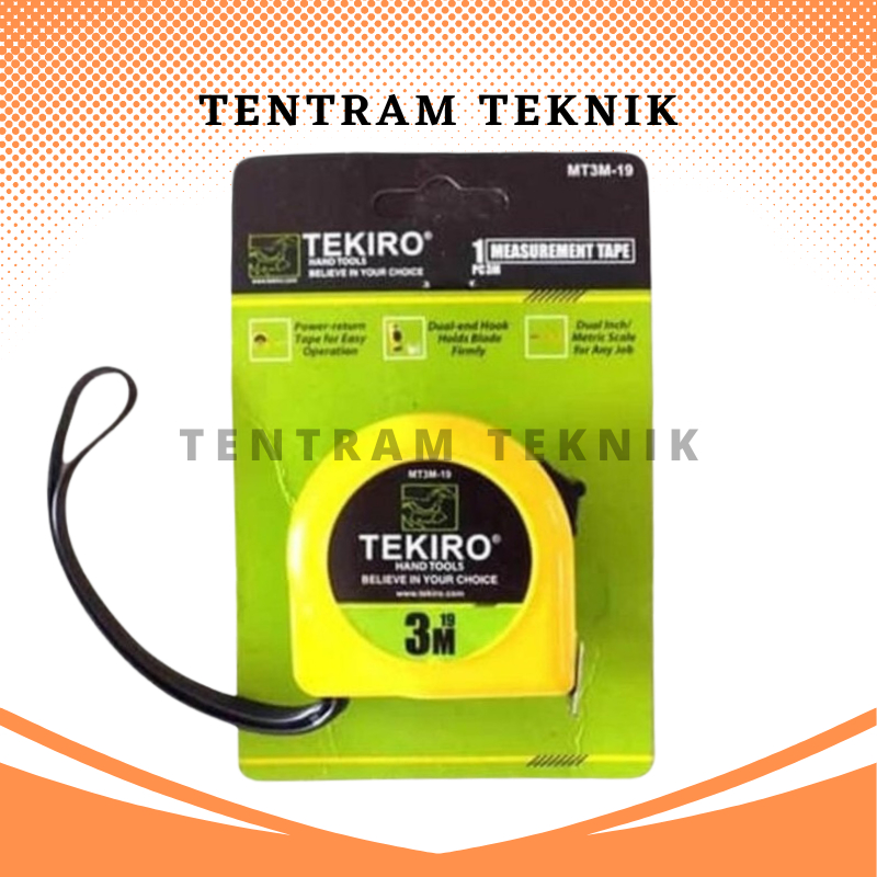 Tekiro 3m Meter Roll / Carpenters Meter / Roll Meter / TEKIRO 3M x 19MM Yellow Iron Roll Meter สายวั