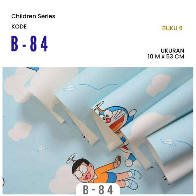 Vinyl Wall Paper Series สําหรับเด็ก วอลเปเปอร์ไวนิลพรีเมี่ยม Doraemon Motif ประเภท B-84 - B-86 BOOK 