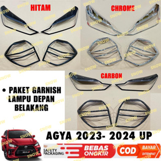 Hitam Agya 2023 2024 2025 ไฟหน้า และไฟท้าย UP GR SPORT โครเมี่ยมคาร์บอน สีดํา