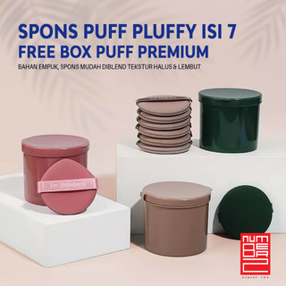 Spons sponge puff make up bulat bedak fundation padat wanita tebal tebel gemuk 1 set paket isi 7 cushion super lembut empuk estetik ada tempatnya yang bagus unik lucu gemoy premium