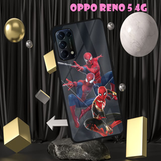 [MT05] เคสโทรศัพท์มือถือ ลายกลิตเตอร์ สําหรับ Oppo RENO 5 4G | เคส Hp เคลือบเงา | ลวดลายสไปเดอร์แมน