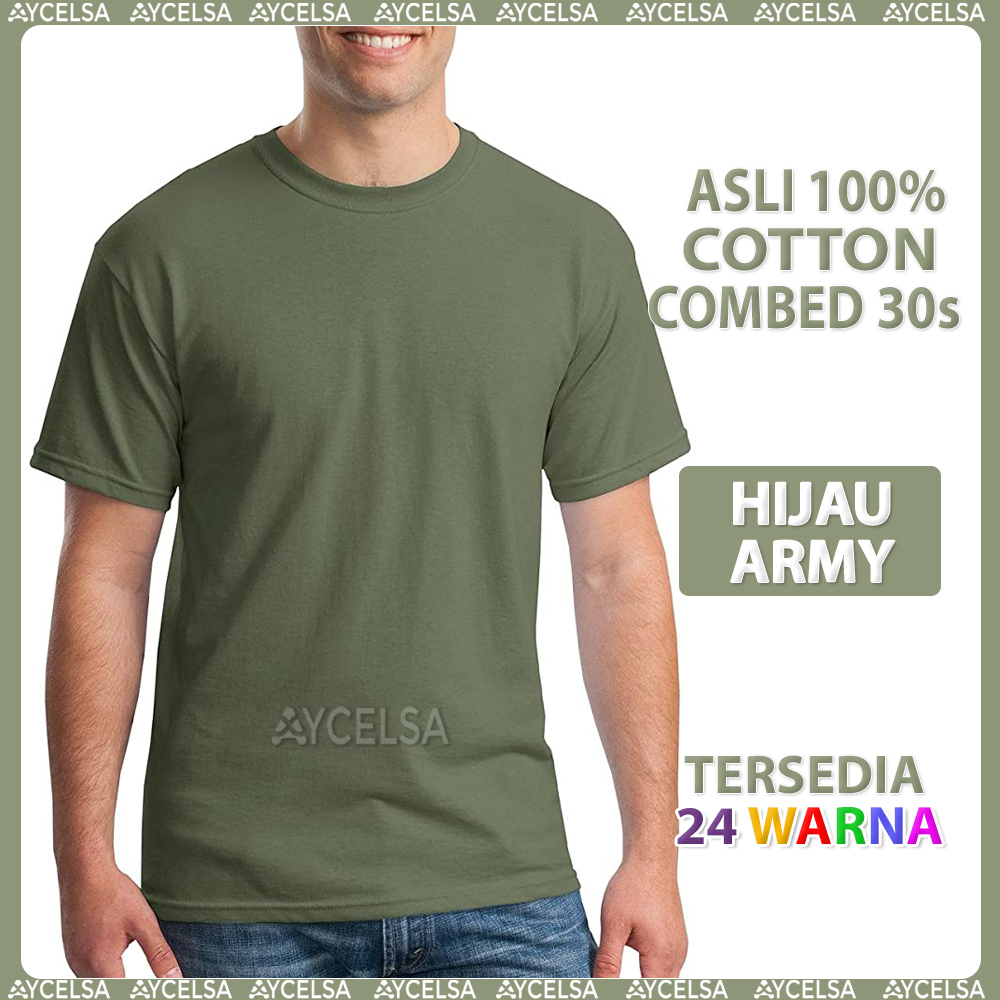 HIJAU Army Green Short Sleeve Womens Plain T-Shirt / Army Short Sleeve Womens Top