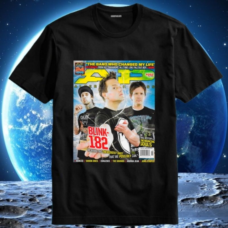 เสื้อยืด เสื้อยืดผู้ชายชายหญิง Unisex โปสเตอร์ Band Punk Blink182 Blink 182 Blink-182