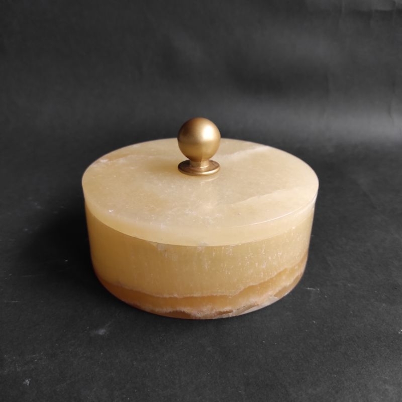 AGATE ONYX ONIX MARBLE JEWELRY JAR
