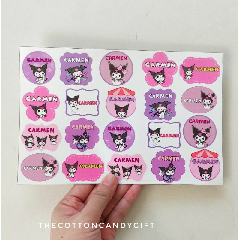 KUROMI NAME STICKERS / KUROMI WATERPROOF CHILDRENS NAME STICKERS