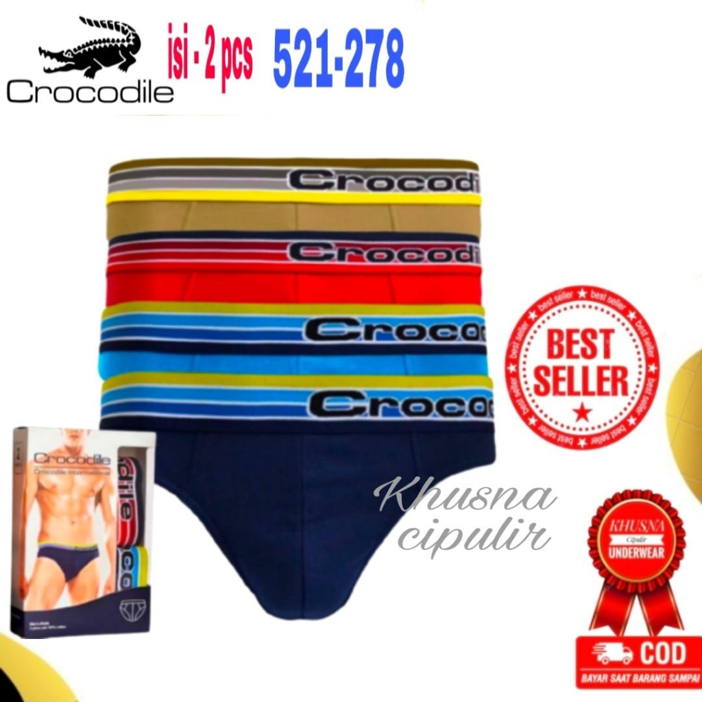 CONTENTTS 2 ชิ้น CROCODILE UNDERWEAR 521-248 SIZES M/L/XL CONTENTS 2 ชิ้น