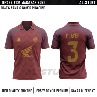 ใหม่ เสื้อกีฬาแขนสั้น ลายทีม PSM Home Jersey 2023/2024 Free Post Name And Back Number