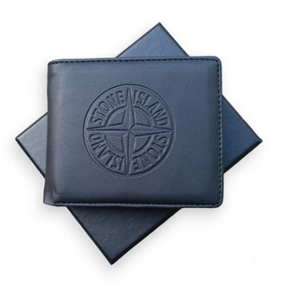 STONE ISLAND กระเป๋าสตางค์ หนังเทียม ลายหินสีดํา