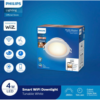 Philips โคมไฟติดเพดานอัจฉริยะ LED WIFI 4W บลูทูธ ปรับแต่งได้ แอปสีขาว สําหรับตกแต่งบ้าน