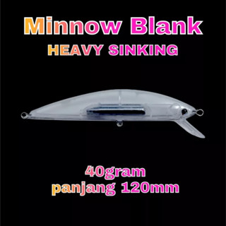 เหยื่อล่อเปล่า MINNOW MINOW SINKING HEAVY EX- ZEUS 40 กรัม