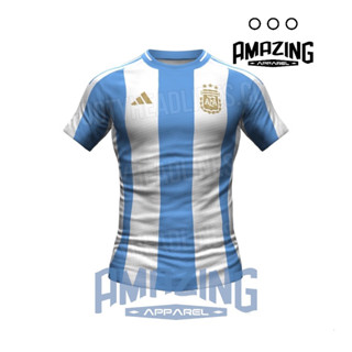 เสื้อยืด พิมพ์ลาย ARGENTINA World Cup JERSEY 3 ดาว 23 24